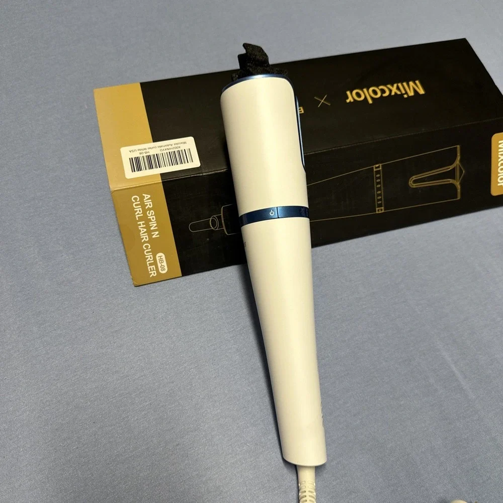 Mixcolor Air Spin N Curl‎ Automatic Hair Curler HB-08 White Travel Vacation